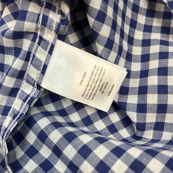 Vineyard Vines Button Down Blue/White Plaid Long Sleeve Relaxed Shirt Size 6 - Picture 7 of 8